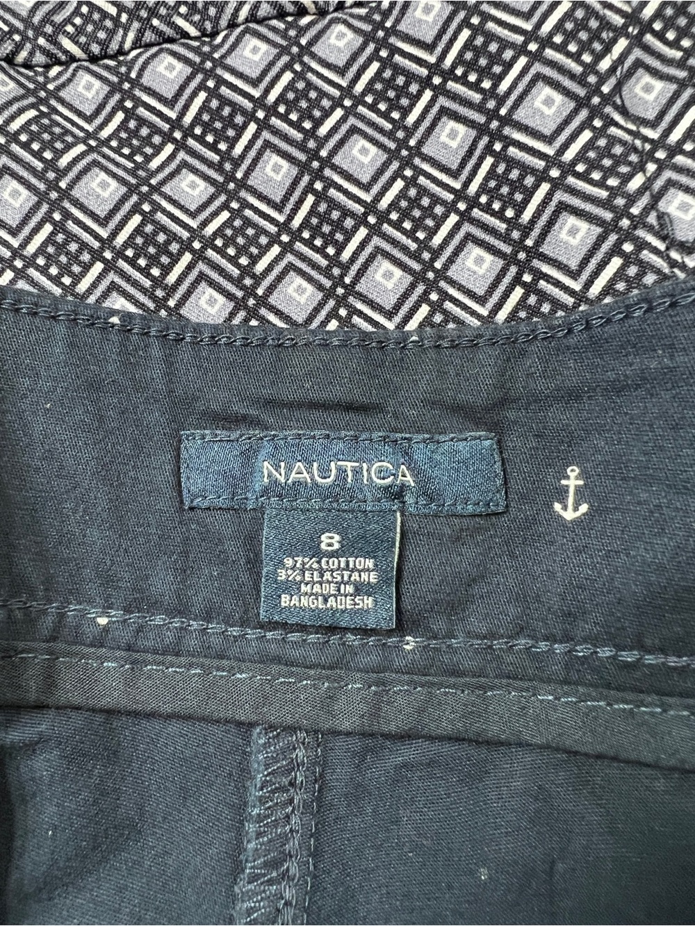 Nautica Navy Blue Anchor-Print Bermuda Shorts - Picture 3 of 3